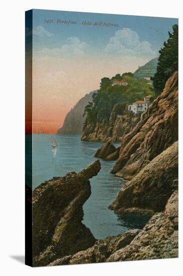 Portofino, Italy. Gola Dell' Inferno. Postcard Sent in 1913-Italian Photographer-Stretched Canvas