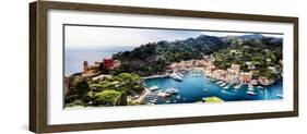 Portofino Panorama, Liguria, Italy-George Oze-Framed Photographic Print