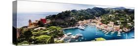 Portofino Panorama, Liguria, Italy-George Oze-Stretched Canvas
