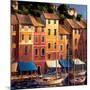 Portofino Waterfront-Michael O'Toole-Mounted Art Print