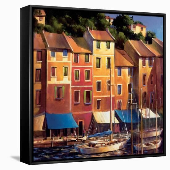 Portofino Waterfront-Michael O'Toole-Framed Stretched Canvas