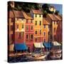 Portofino Waterfront-Michael O'Toole-Stretched Canvas