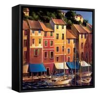 Portofino Waterfront-Michael O'Toole-Framed Stretched Canvas