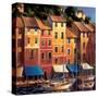 Portofino Waterfront-Michael O'Toole-Stretched Canvas