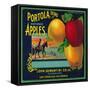 Portola Apple Crate Label - San Francisco, CA-Lantern Press-Framed Stretched Canvas