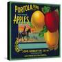 Portola Apple Crate Label - San Francisco, CA-Lantern Press-Stretched Canvas