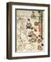 Portolan Chart Depicting the Cities of Venice, Genoa and Marseille-null-Framed Giclee Print