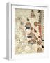 Portolan Chart Depicting the Cities of Venice, Genoa and Marseille-null-Framed Giclee Print