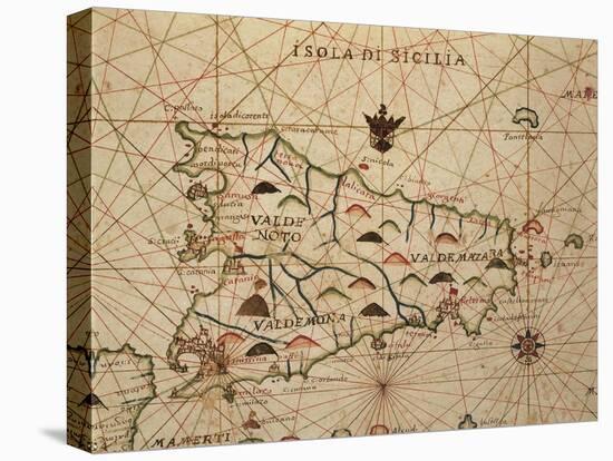 Portolan Chart of Sicily-null-Stretched Canvas