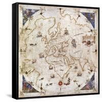 Portolan Chart of the World, Venice, 1519-null-Framed Stretched Canvas