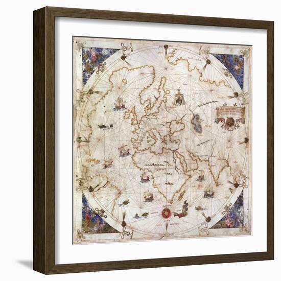 Portolan Chart of the World, Venice, 1519-null-Framed Giclee Print