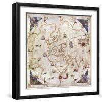 Portolan Chart of the World, Venice, 1519-null-Framed Giclee Print