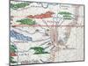 Portolan, Detail of South America, Atlantic Coast, 1587-Joan Martines-Mounted Giclee Print