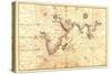 Portolan Map of Africa, the Indian Ocean and the Indian Subcontinent-Battista Agnese-Stretched Canvas