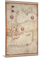 Portolan Map of Turkey, Mediterranean, Adriatic and the Agean-Joan Oliva-Mounted Art Print