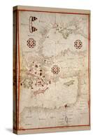 Portolan Map of Turkey, Mediterranean, Adriatic and the Agean-Joan Oliva-Stretched Canvas