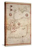 Portolan Map of Turkey, Mediterranean, Adriatic and the Agean-Joan Oliva-Stretched Canvas