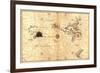 Portolan Map of Western Hemisphere Showing What Will Become the US, Panama and South America-Battista Agnese-Framed Art Print