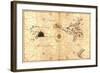 Portolan Map of Western Hemisphere Showing What Will Become the US, Panama and South America-Battista Agnese-Framed Art Print