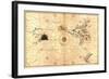 Portolan Map of Western Hemisphere Showing What Will Become the US, Panama and South America-Battista Agnese-Framed Art Print