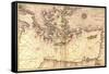 Portolan or Navigational Map of Greece, the Mediterranean and the Levant-Battista Agnese-Framed Stretched Canvas