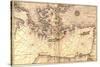 Portolan or Navigational Map of Greece, the Mediterranean and the Levant-Battista Agnese-Stretched Canvas