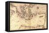 Portolan or Navigational Map of Greece, the Mediterranean and the Levant-Battista Agnese-Framed Stretched Canvas