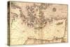 Portolan or Navigational Map of Greece, the Mediterranean and the Levant-Battista Agnese-Stretched Canvas