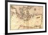 Portolan or Navigational Map of Greece, the Mediterranean and the Levant-Battista Agnese-Framed Premium Giclee Print