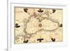 Portolan or Navigational Map of the Black Sea Showing Anthropomorphic Winds-Battista Agnese-Framed Premium Giclee Print