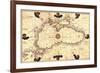 Portolan or Navigational Map of the Black Sea Showing Anthropomorphic Winds-Battista Agnese-Framed Premium Giclee Print