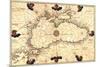 Portolan or Navigational Map of the Black Sea Showing Anthropomorphic Winds-Battista Agnese-Mounted Premium Giclee Print