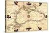 Portolan or Navigational Map of the Black Sea Showing Anthropomorphic Winds-Battista Agnese-Stretched Canvas