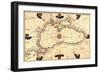 Portolan or Navigational Map of the Black Sea Showing Anthropomorphic Winds-Battista Agnese-Framed Art Print