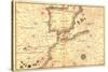 Portolan or Navigational Map of the Spain, Gibraltar and North Africa-Battista Agnese-Stretched Canvas