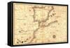 Portolan or Navigational Map of the Spain, Gibraltar and North Africa-Battista Agnese-Framed Stretched Canvas