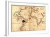 Portolan World Map-Joan Oliva-Framed Art Print