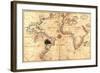 Portolan World Map-Joan Oliva-Framed Art Print