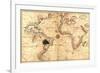 Portolan World Map-Joan Oliva-Framed Art Print