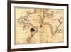 Portolan World Map-Joan Oliva-Framed Art Print