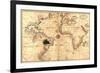 Portolan World Map-Joan Oliva-Framed Art Print