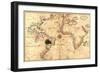 Portolan World Map-Joan Oliva-Framed Art Print