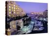 Portomaso Marina at Dusk with Hilton Hotel, Paceville, St. Julian`S, Malta, Mediterranean, Europe-Stuart Black-Stretched Canvas
