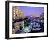 Portomaso Marina at Dusk with Hilton Hotel, Paceville, St. Julian`S, Malta, Mediterranean, Europe-Stuart Black-Framed Photographic Print