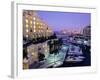 Portomaso Marina at Dusk with Hilton Hotel, Paceville, St. Julian`S, Malta, Mediterranean, Europe-Stuart Black-Framed Photographic Print