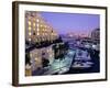 Portomaso Marina at Dusk with Hilton Hotel, Paceville, St. Julian`S, Malta, Mediterranean, Europe-Stuart Black-Framed Photographic Print