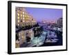 Portomaso Marina at Dusk with Hilton Hotel, Paceville, St. Julian`S, Malta, Mediterranean, Europe-Stuart Black-Framed Photographic Print