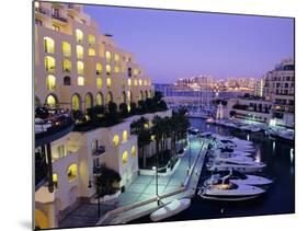 Portomaso Marina at Dusk with Hilton Hotel, Paceville, St. Julian`S, Malta, Mediterranean, Europe-Stuart Black-Mounted Photographic Print