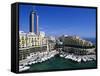 Portomaso Marina with Exclusive Apartments and Hilton Hotel, Paceville, St. Julian`S, Malta, Medite-Stuart Black-Framed Stretched Canvas