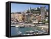 Portovenere Harbour, Unesco World Heritage Site, Liguria, Italy, Mediterranean-Ken Gillham-Framed Stretched Canvas